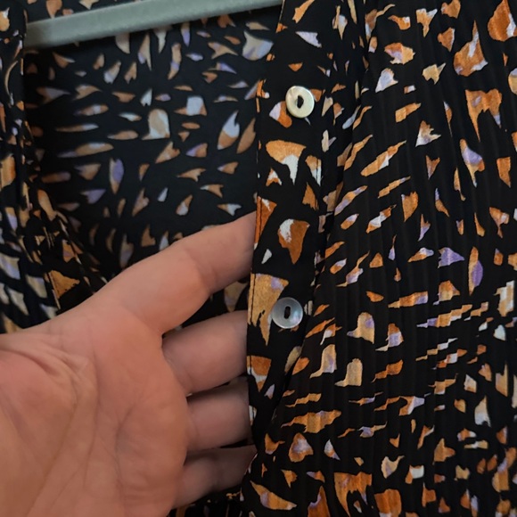 🖤🦁🟣🍦Nanette Black and Orange Abstract Blouse - Picture 8 of 10